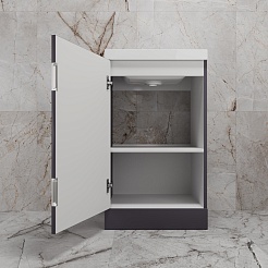 Style Line Тумба с раковиной Моно 50 графит нубук – фотография-5